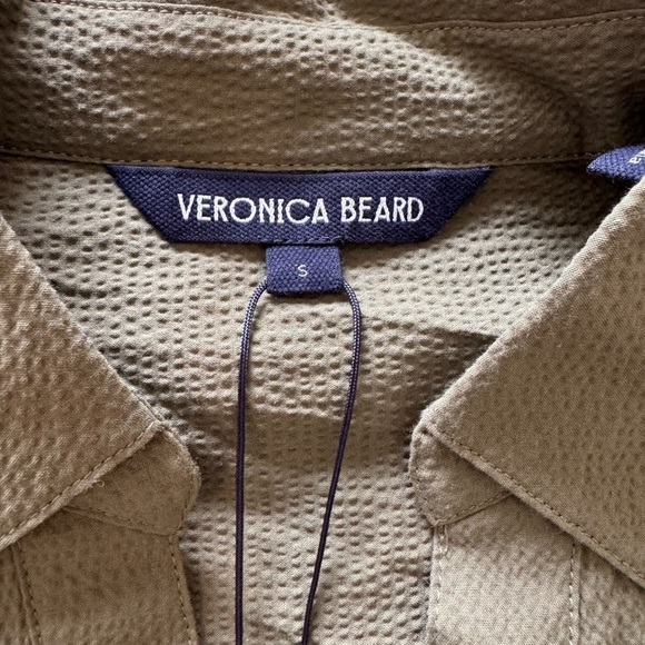 VERONICA BEARD Almera Collared Popover Blouse in Green Size Small NWT - Picture 11 of 12